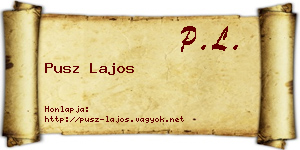 Pusz Lajos névjegykártya